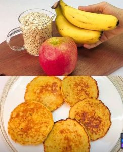 Delicious Fried Oatmeal Patties with Banana and Yogurt