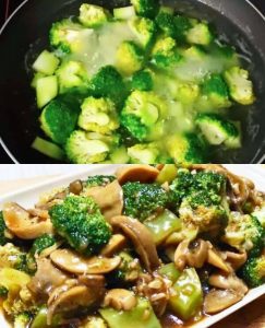 Broccoli with Mushroom Recipe in Garlic Sauce