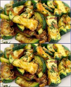 Fried Zucchini with Soy Sauce and Dill