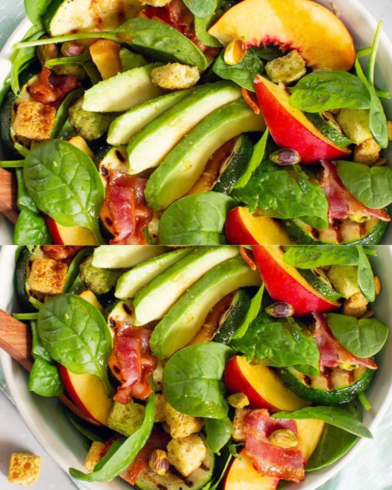 Spinach Salad with Grilled Peach