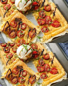 Tomato Plate Cake with Burrata