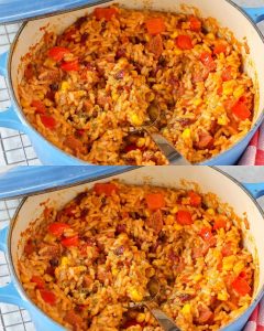 Easy One-Pan Dish with Rice and Vegetables
