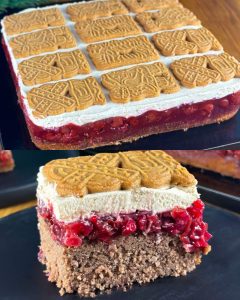 Speculoos Cake with Cherries: A Delicious and Juicy Treat