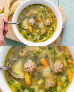 Vegetable Soup with Homemade Minced Beef Balls