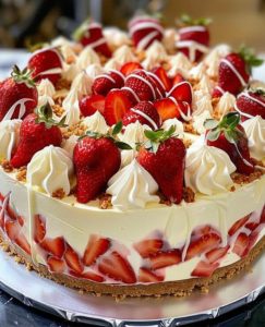 White Chocolate Strawberry Cheesecake Recipe
