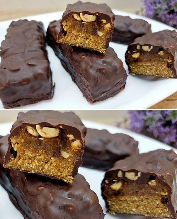 homemade Snickers bars