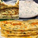 Milk Flatbreads with Cheese and Herbs in a Frying Pan
