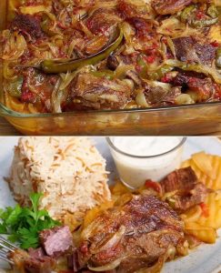 Meat Casserole with Fried Onions