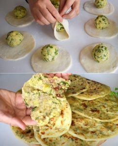 Turkish Bread with Potato Filling