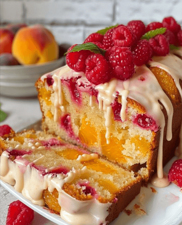 Peach Raspberry Cake