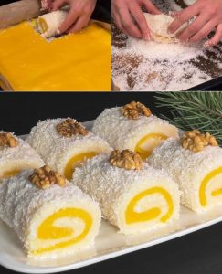 Coconut Roulade with Orange Cream
