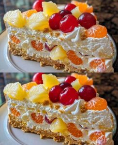 Tropical Fruit Salad Cheesecake