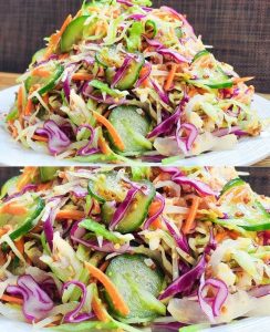 Refreshing Cabbage and Cucumber Salad for Belly Fat Loss