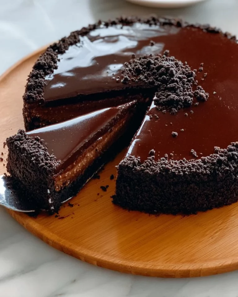 3-ingredient TikTok Oreo cake ready to enjoy, featuring classic Oreo cookies.