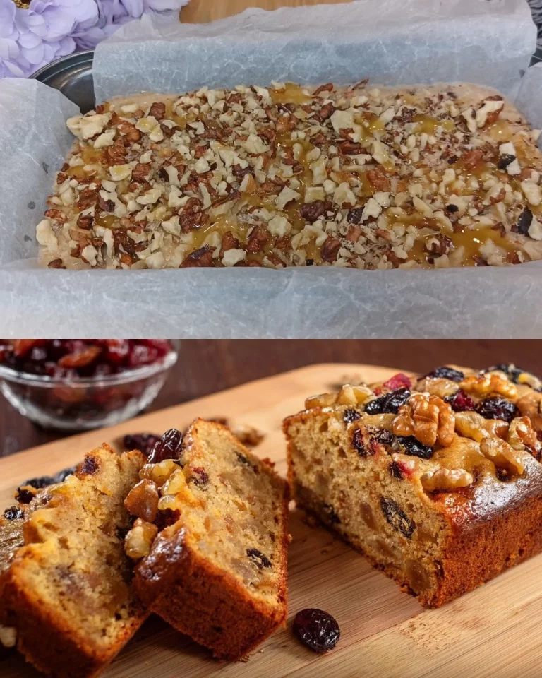 Homemade Banana Apple Oat Bars with fresh fruit and oats on a wooden table.