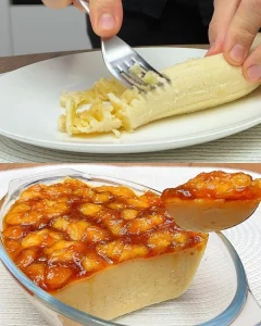 Delicious Banana Cream dessert topped with caramelized bananas