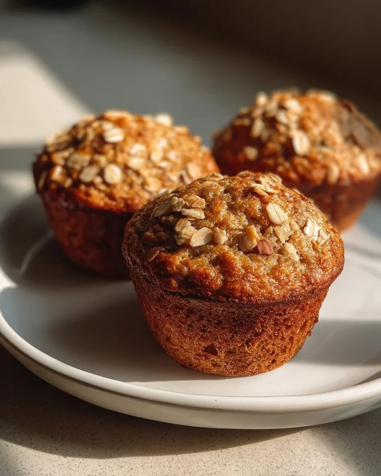 Delicious homemade banana oatmeal muffins without flour or sugar