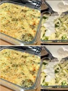 Delicious broccoli gratin baked to perfection with creamy cheese topping.