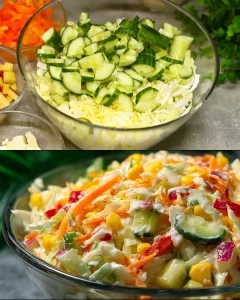 Crisp cabbage and sweet apple salad served in a bowl, showcasing vibrant colors.