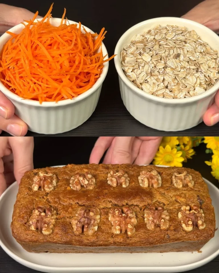 Delicious homemade Carrot Walnut Muffins on a wooden table
