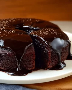 Chocolate cake made without chocolate ingredients for unique flavor