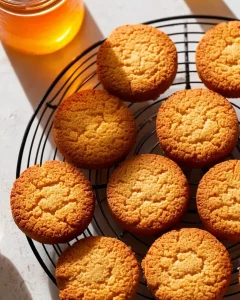 Coconut flour honey cookies on a plate, perfect for gluten-free dessert lovers.