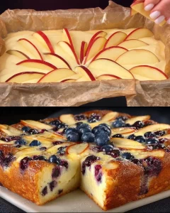 Delicious Cottage Cheese and Apple Cake served on a plate