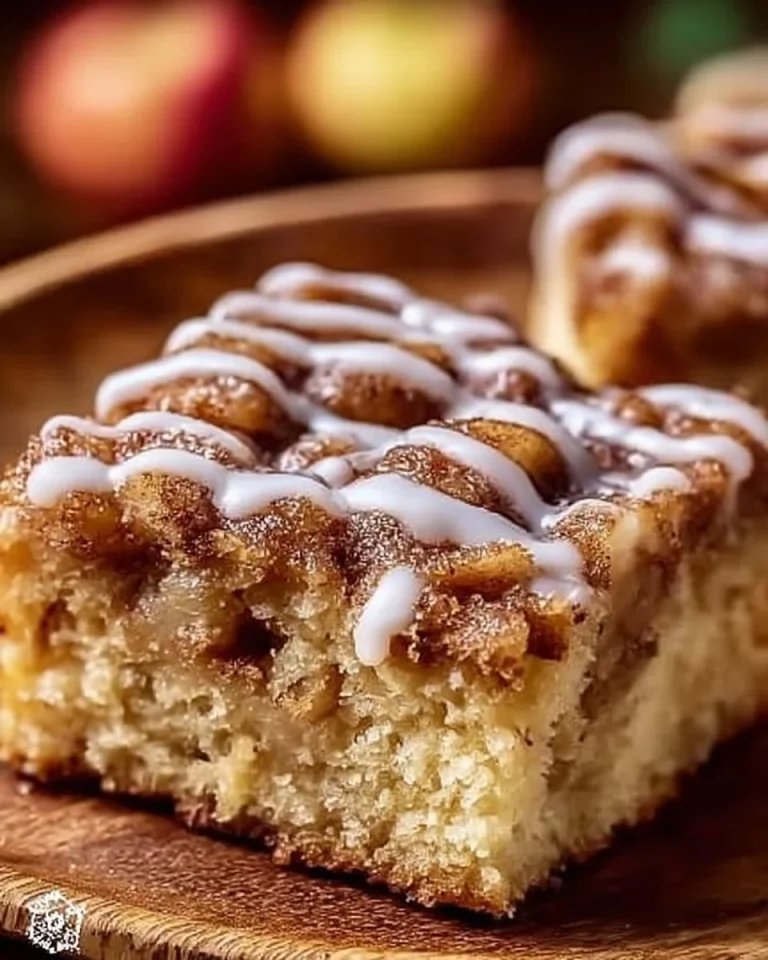 Delicious easy cinnamon apple cake with fresh apples and cinnamon topping
