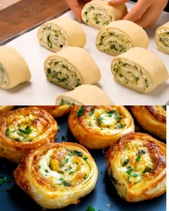 Delicious garlic cheese puff pastry pockets freshly baked to perfection.