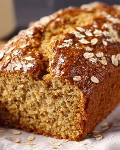 Slice of gluten-free oat flour bread on a wooden cutting board