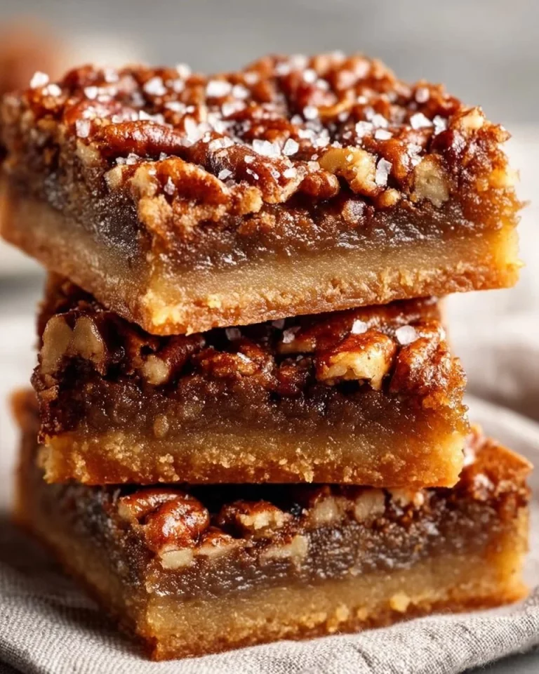 Healthy gluten-free pecan pie bars with nuts and a crunchy topping