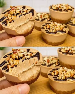 No-bake mini cheesecakes topped with fresh berries