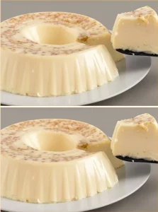 Delicious homemade Peanut Flan dessert garnished with peanuts and caramel