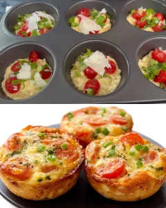 Savory oatmeal muffins fresh out of the oven, perfect for a healthy breakfast