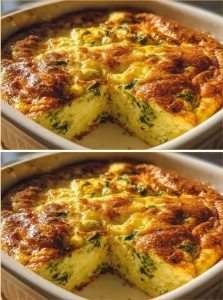 Spinach and Mushroom Breakfast Bake fresh out of the oven