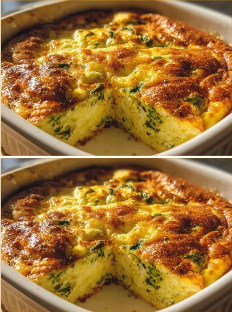 Spinach and Mushroom Breakfast Bake fresh out of the oven