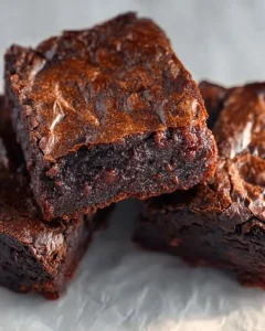 Delicious, moist sugar free brownies on a white plate