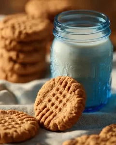 Delicious sugar free peanut butter cookies on a rustic table