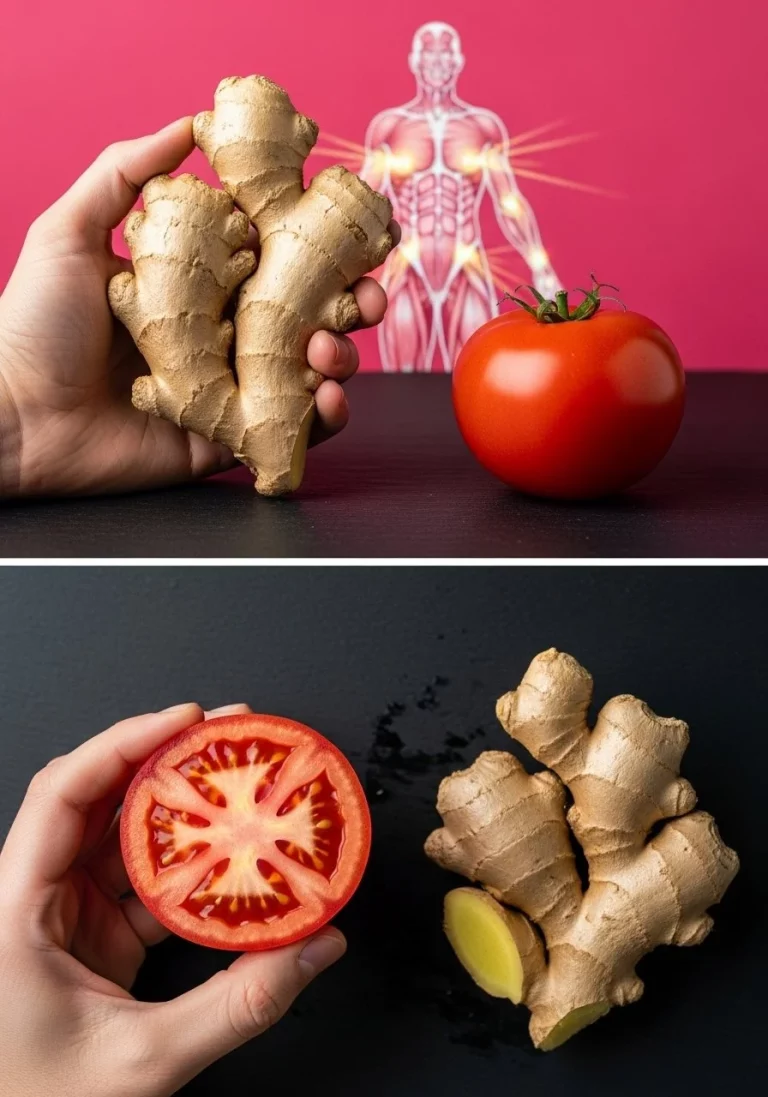 Refreshing Tomato Ginger Drink served in a glass with fresh ingredients.