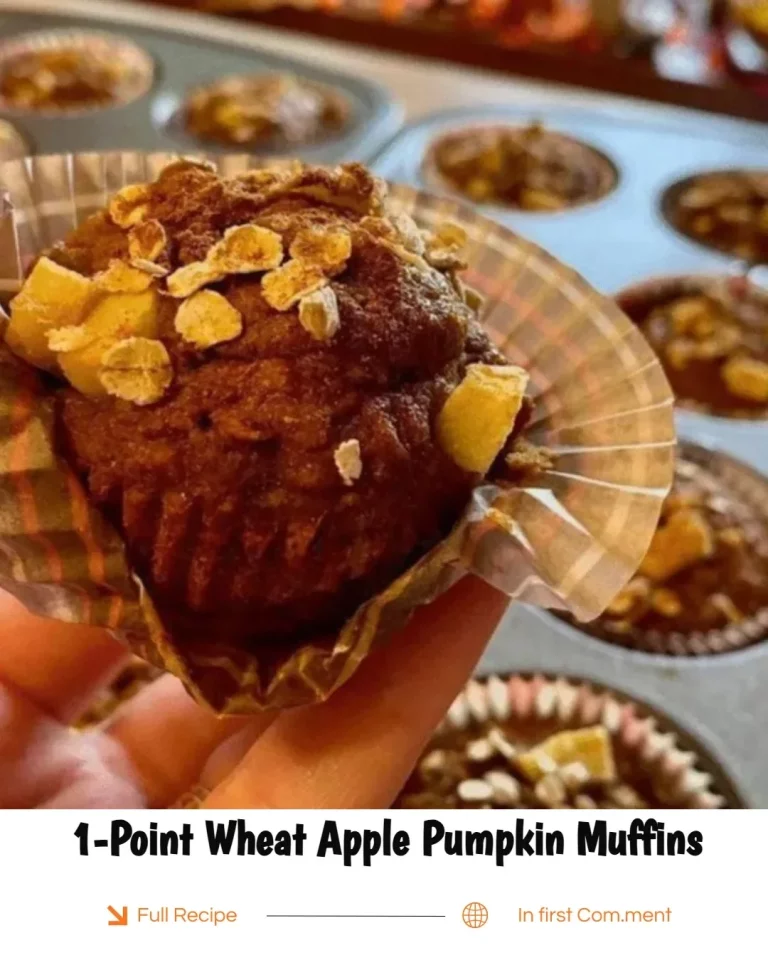 1-Point Wheat Apple Pumpkin Muffins fresh out of the oven, perfect for a healthy snack.