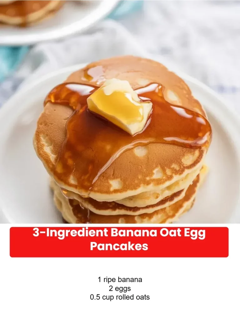 Fluffy banana oat pancakes with fresh bananas and oats on a plate