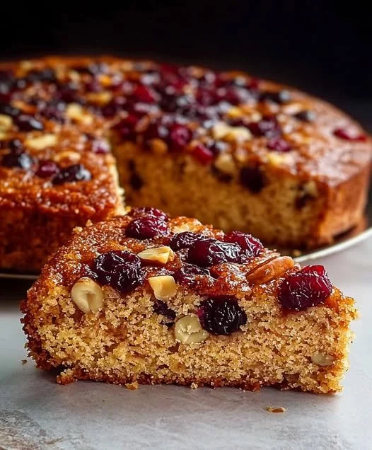 Slice of homemade Apple Almond Oat Cake on a plate with fresh apples