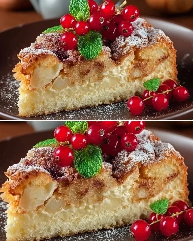 Homemade apple cake topped with fresh apples and cinnamon