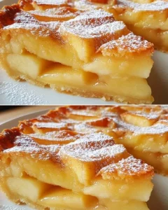 Delicious homemade apple cake with sliced apples on top