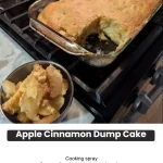 Delicious Apple Cinnamon Dump Cake served on a plate with a scoop of ice cream