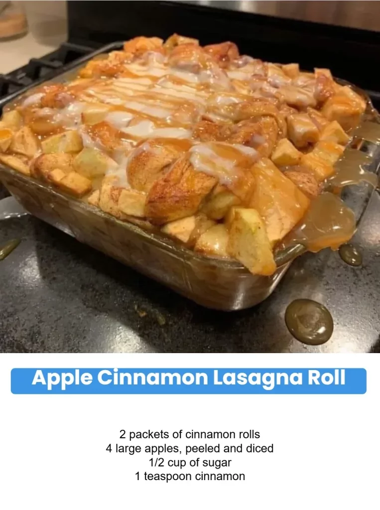 Apple Cinnamon Lasagna Roll – a delicious dessert layered with apples and cinnamon
