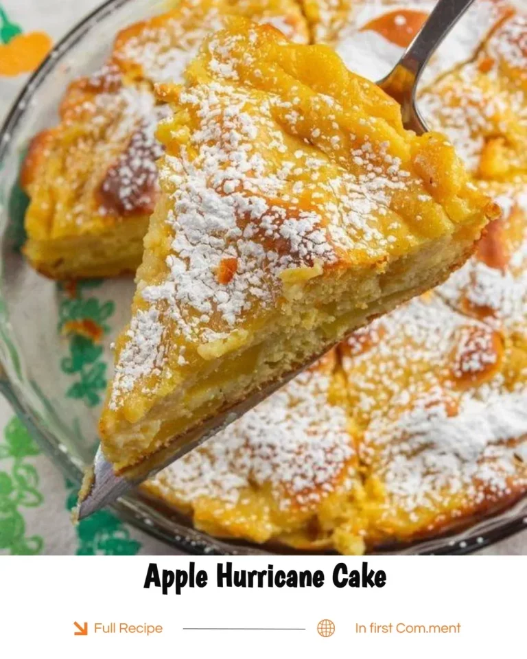 Delicious Apple Hurricane Cake topped with fresh apples and a crumbly topping