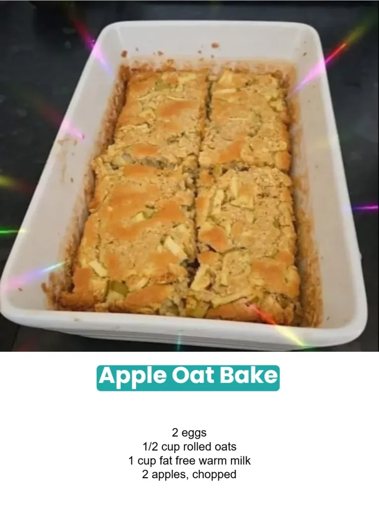Delicious apple oat bake with fresh apples and oats, perfect for breakfast.
