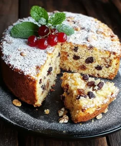 Delicious homemade Apple Oatmeal Cake with fresh apples and oatmeal