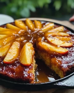 Delicious Apple Upside-Down Cake with caramelized apples on top